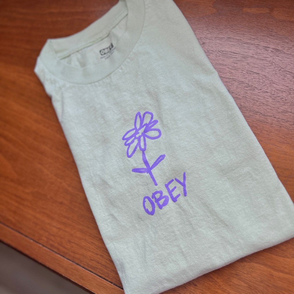 OBEY Doodling Flower Mint Green Tee